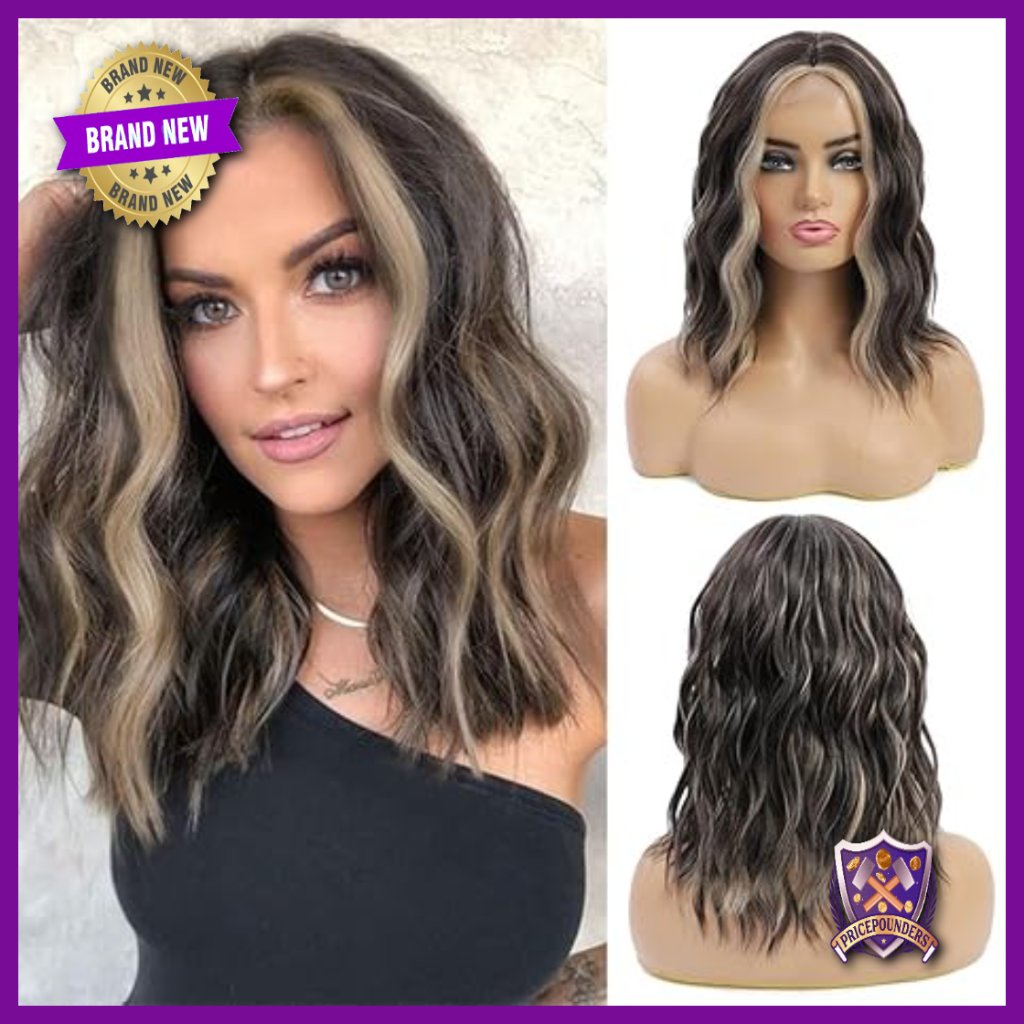 Short Curly Lace Front Wig, Human Hair, Heat Resistant, Glueless, 14 Inch